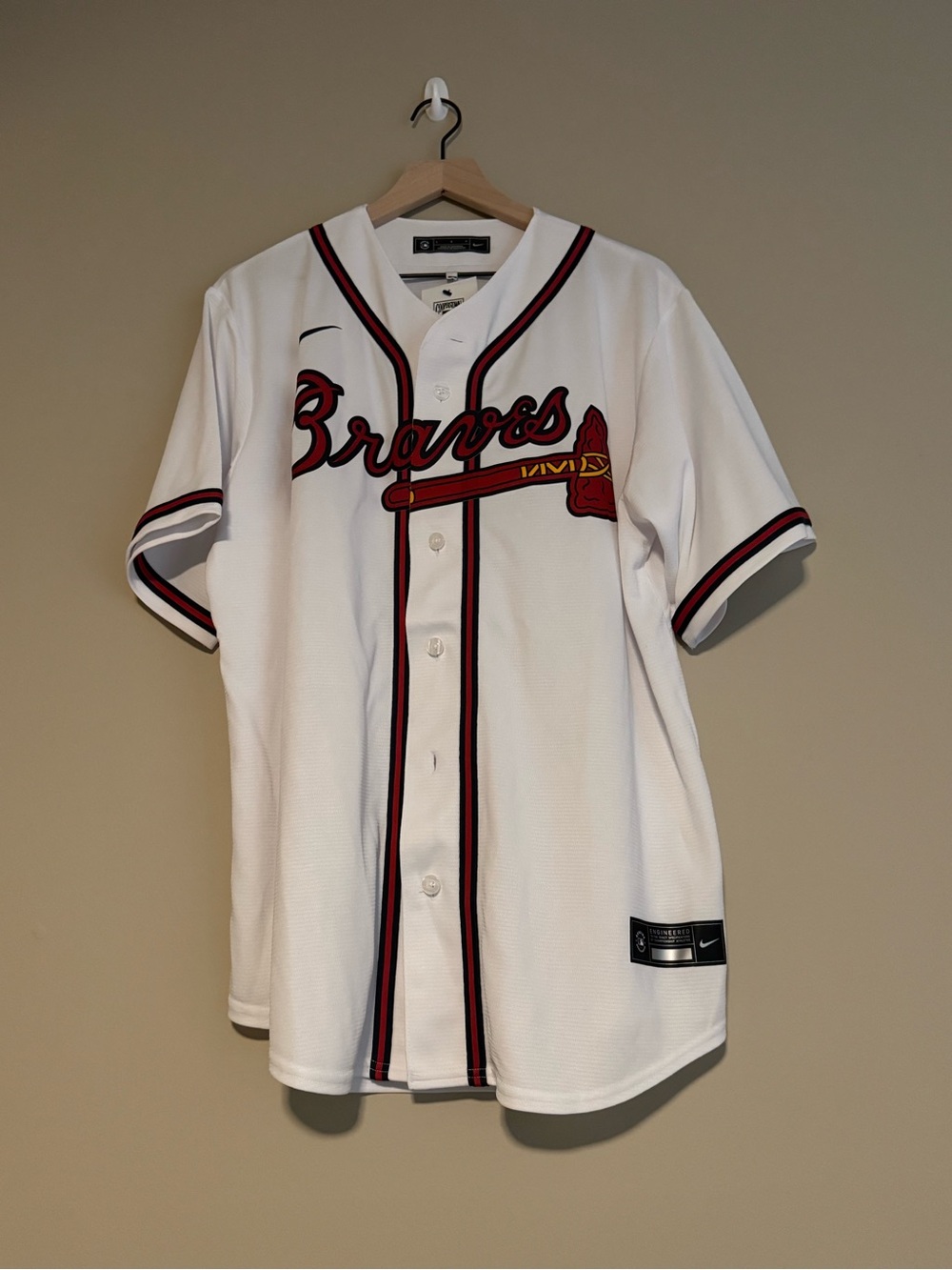 Chipper Jones Atlanta Braves Nike Baseball Jersey Men's White